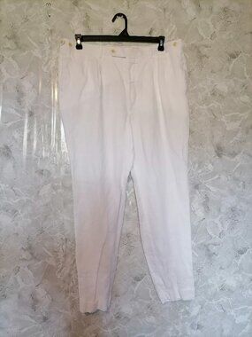 Men’s Gutteridge DAL 1878 %Linen Pants White Size EU 50 US 40 IT 54